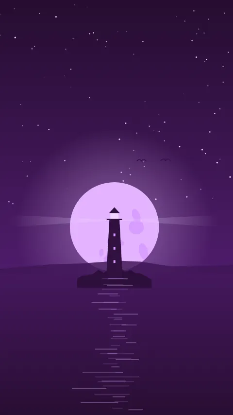 Sfondo minimale «Faro», palette uva, modo scuro