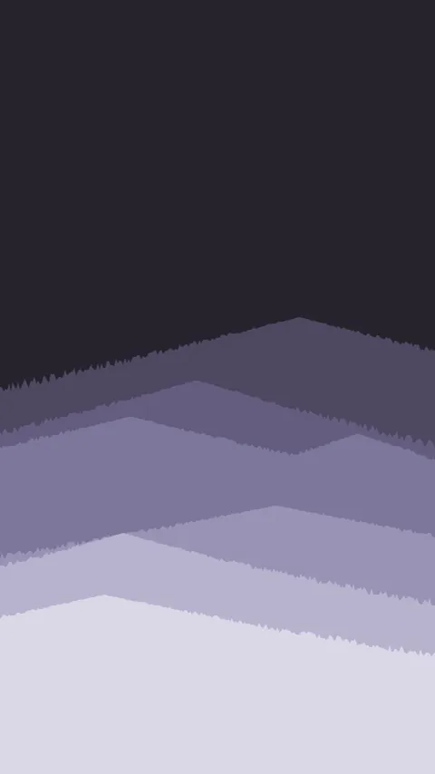 Sfondo minimale «Montagne», palette brughiera, modo scuro