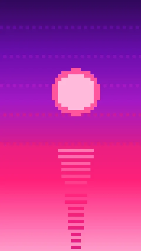 Sfondo minimale «Pixel», palette neon, modo scuro