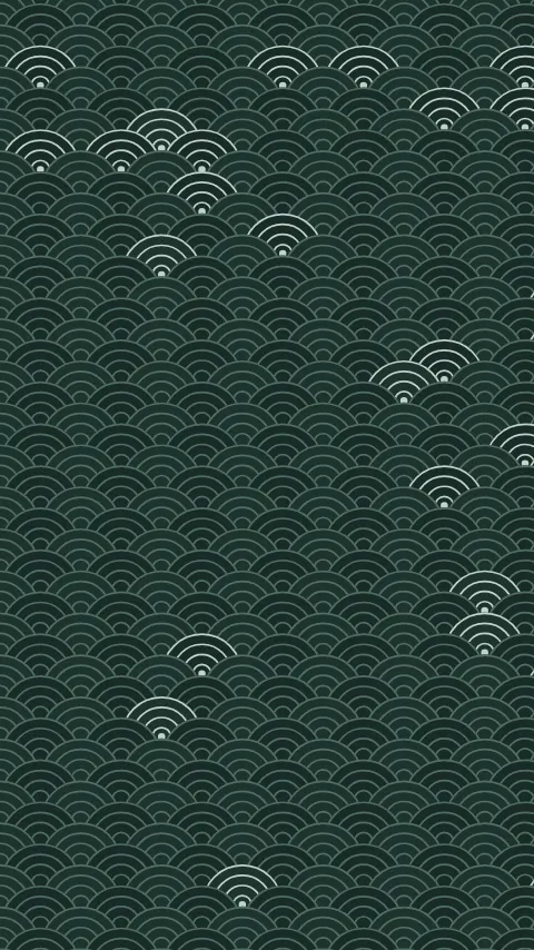 Sfondo minimale «Seigaiha», palette abete, modo scuro