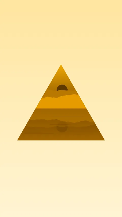 Sfondo minimale «Dentro il triangolo», palette agrumi, modo scuro