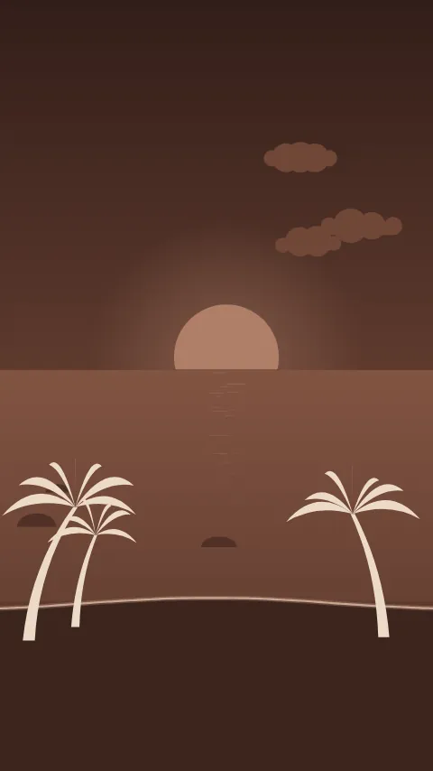 Sfondo minimale «Tropici», palette argilla, modo scuro