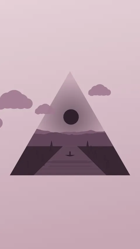 Sfondo minimale «Valle nel triangolo», palette malva, modo chiaro
