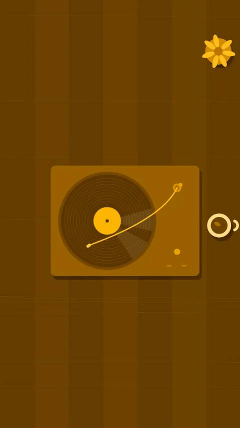 Sfondo minimale «Vinile above», palette agrumi, modo scuro